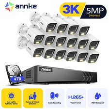 ANNKE 16CH 5MP H.265+ DVR 3K AI Color Night Vision Audio Security Camera System