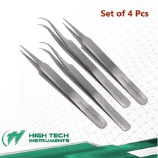 4 PC O.R GRADE SWISS JEWELER STYLE FORCEPS TWEEZERS 4.5