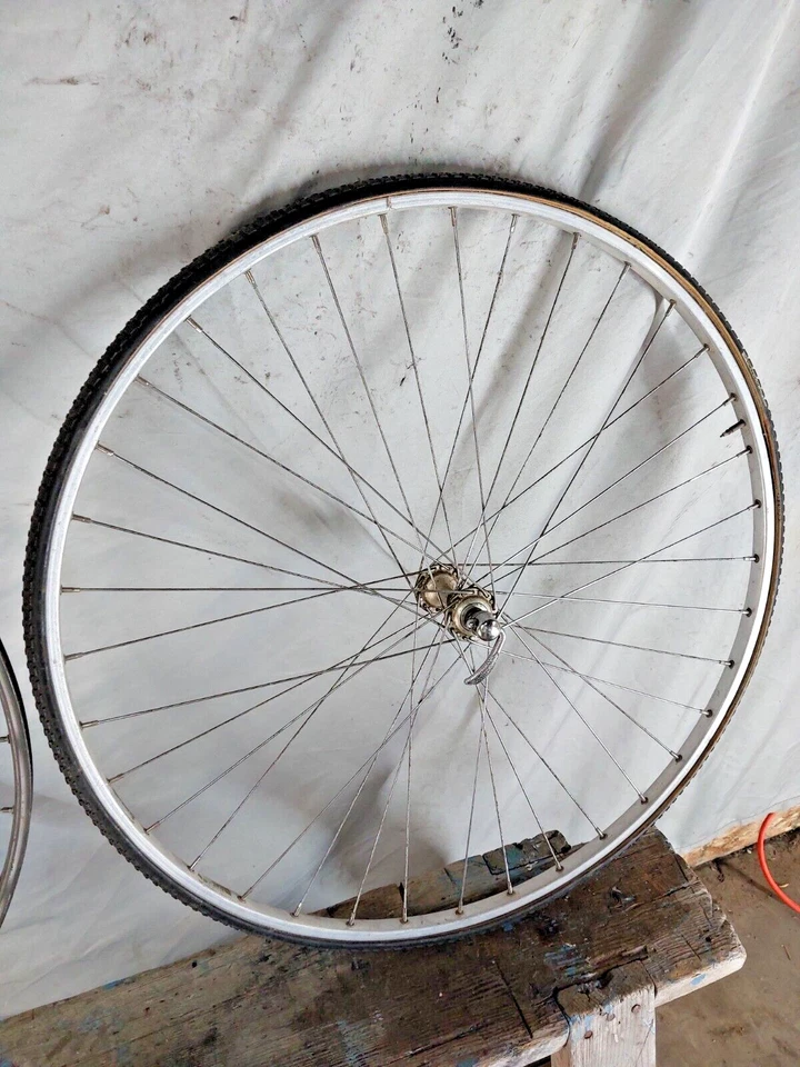 Campagnolo Record 700c conjunto de rodas de bicicleta de estrada tubular Campy 32/36S 130mm remetente dos EUA - Imagem 2 de 4