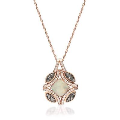 Gin and Grace Renata 14K Rose Gold Cushion-Cut Ethiopian Opal Pendant