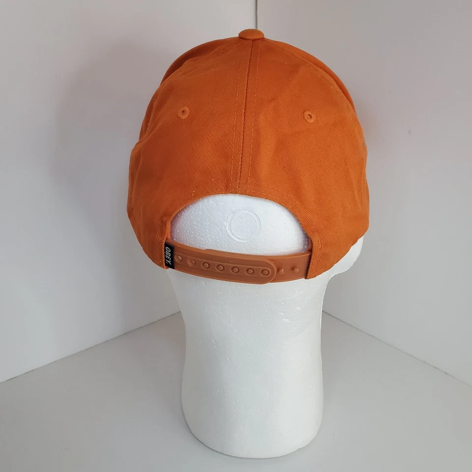Gorra de béisbol Obey Worldwide Mfg naranja de lona con cierre a presión gorra ropa de calle Foto 4 de 4