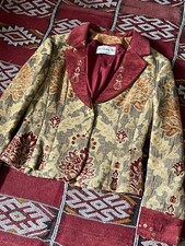 Jenny Edwards-moss Italian Damask Tailored Jacket Blazer Starfish Buttons Uk 12