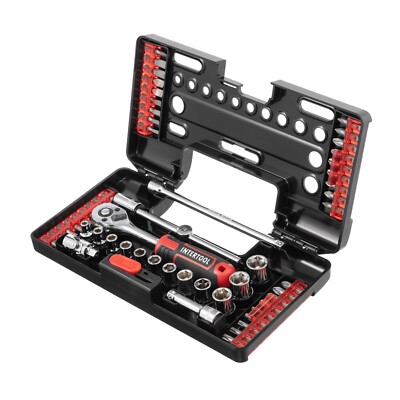 INTERTOOL 57-Piece Mini 1/4''  Drive Socket Wrench Set and Bit Set VT08-3657