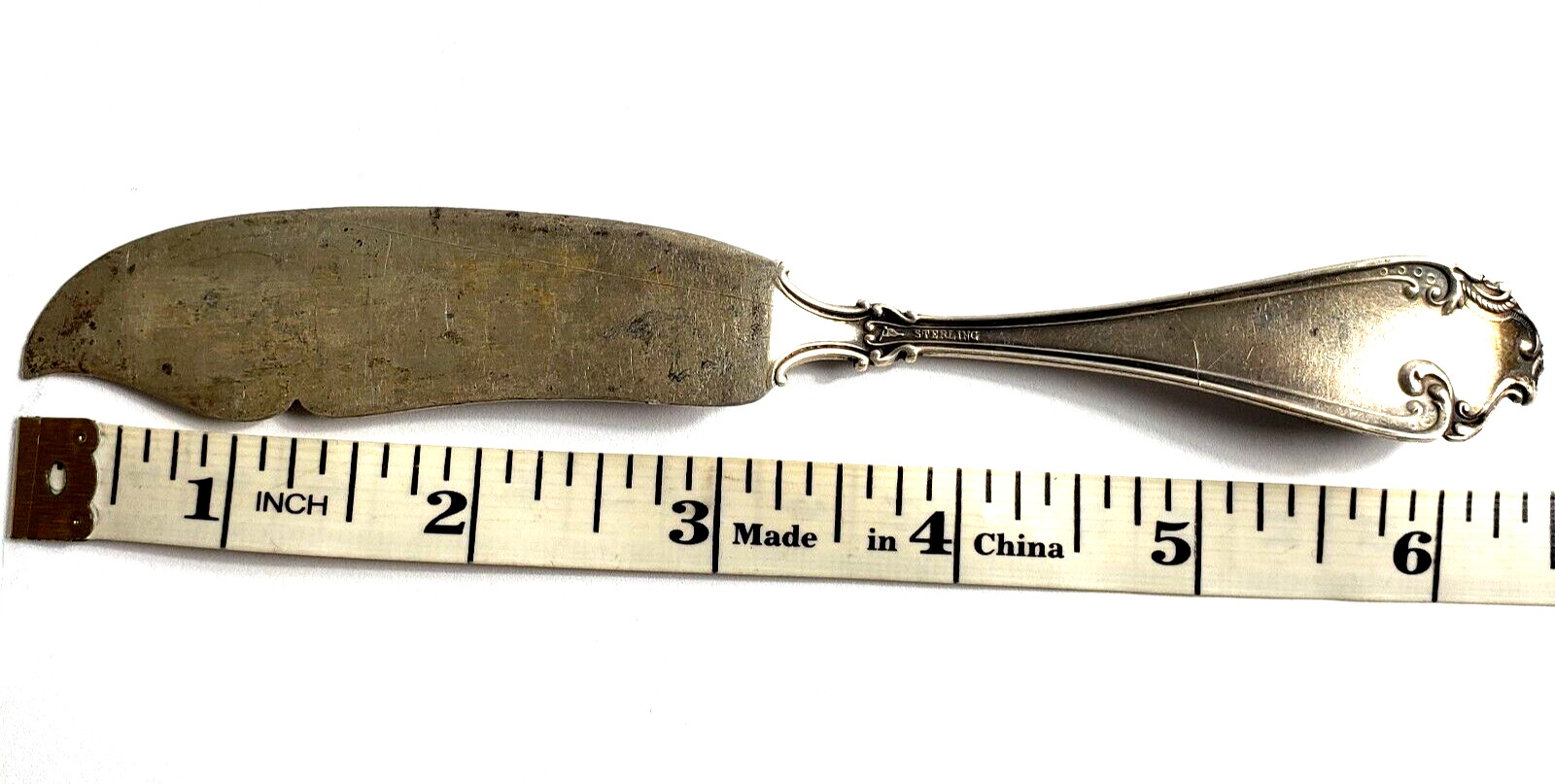 MECHANICS STERLING CO Watson 1896 CHERUB Silver 6.5" Master Butter Knife Vintage