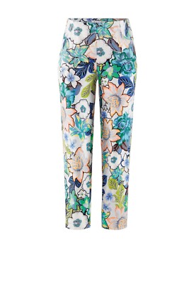 Stehmann traumhafte 6/8 Hose Limnos-642  florales Design  blue horizon  38  Neu