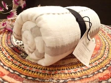 HEARTH HAND MAGNOLIA EURO PILLOW SHAM ~ WOVEN STRIPE Jet Gray / White ~ NWT