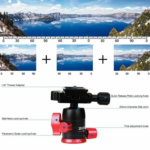 Zomei Camera Tripod Stand Travel Monopod Ball Head for Canon Nikon DSLR Camera - Picture 11 of 12