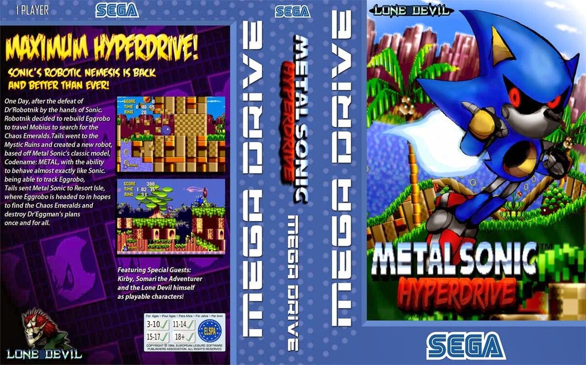  Metal Sonic Hyperdrive Megadrive Replacement Box Art Sleeves Insert Case  Only