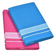 Men's Cotton Dhoti Kerala Style Dhoti, 2.0meter Pack of 2 Pink Blue