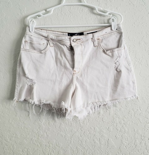 Hollister Distressed White Button Fly 