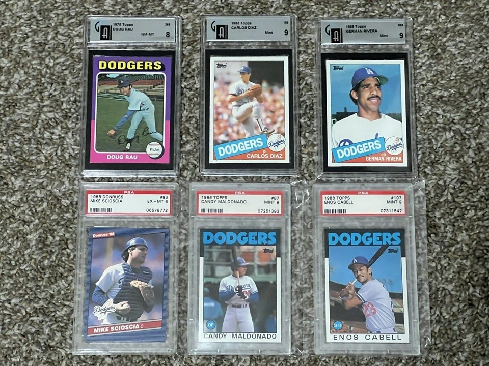 Lot of 18 PSA & GAI Graded Los Angeles Dodgers Cards eBay