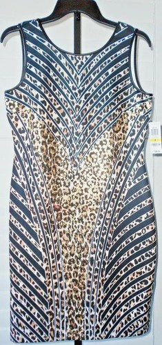 Vestido Thalia Sodi Elastizado Ajustado Estampado Animal Talla L Nuevo con Etiquetas - Imagen 2 de 2