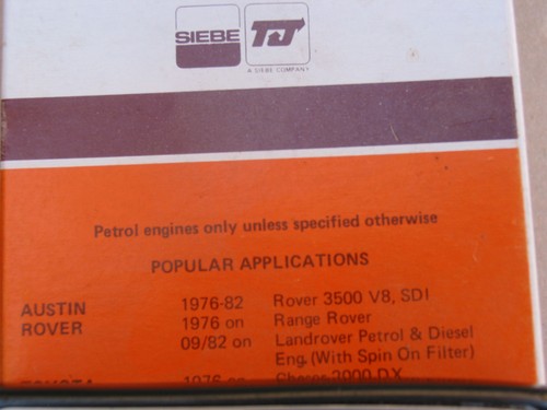 OIL FILTER ROVER V8 3500 76-86 SD1 - FULL SIZED O/E QUALITY - NOS BOXED PART - Picture 3 of 3