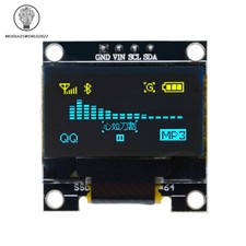 0.96" I2C IIC 128X64 Yellow Blue OLED Serial LCD LED Display Module for Arduino
