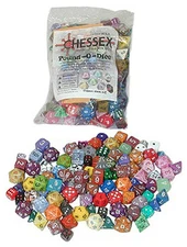 CHESSEX Pound-O-DICE ASSORTED COLOR 100+ Bag Shape Size Pound O' Dice die game