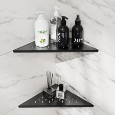 Corner Shower Shelf Bathroom 2 Pack 10"slot Design Shelves For Tiled Wall