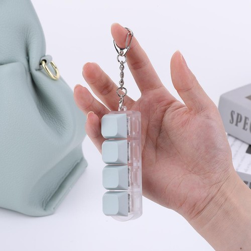 4 Fidget Toy Decompression Keyboard Keycaps Stress Relief Finger Button Keychain - Picture 7 of 33
