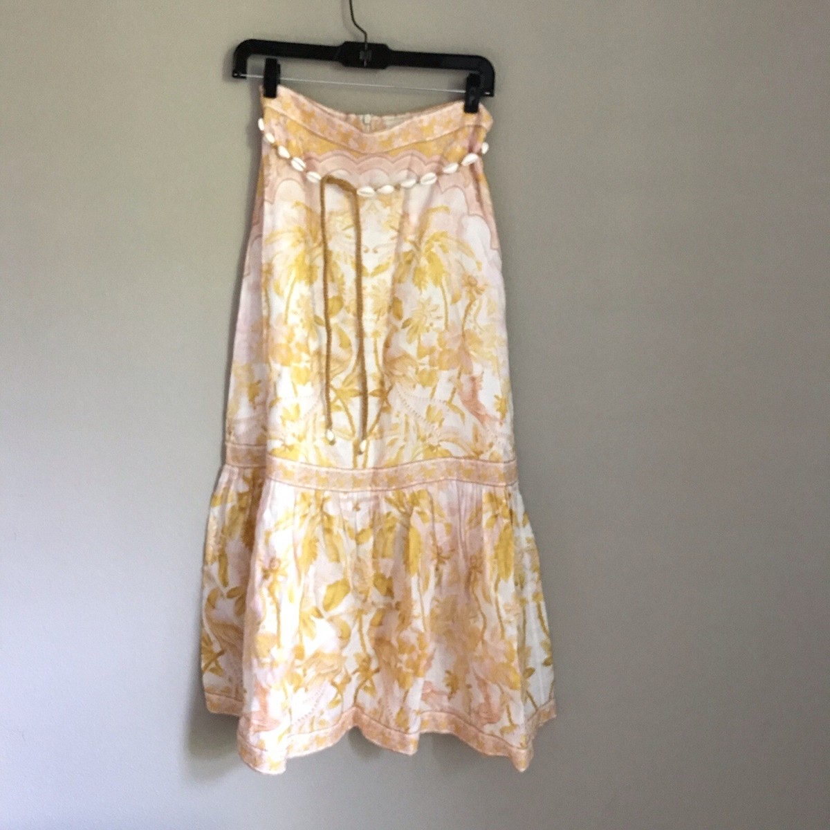 NWT Authentic ZIMMERMANN Lyre linen midi skirt size AU 1/ US 4-6 | eBay
