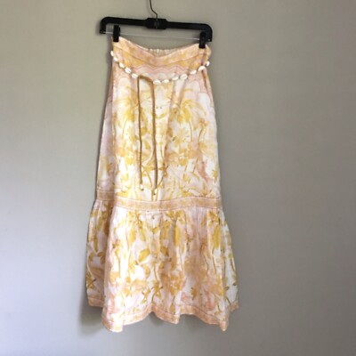 NWT Authentic ZIMMERMANN Lyre linen midi skirt size AU 1/ US 4-6 | eBay