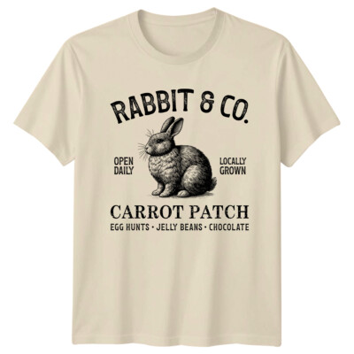 Hase & Co Karotten Patch Ostern T-Shirt Eiersuche Jelly Beans Herren Damen