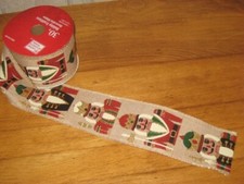 DECORATIVE HOLIDAY RIBBON W/ DIFFERENT NUTCRACKERS 2.5  W x 30'