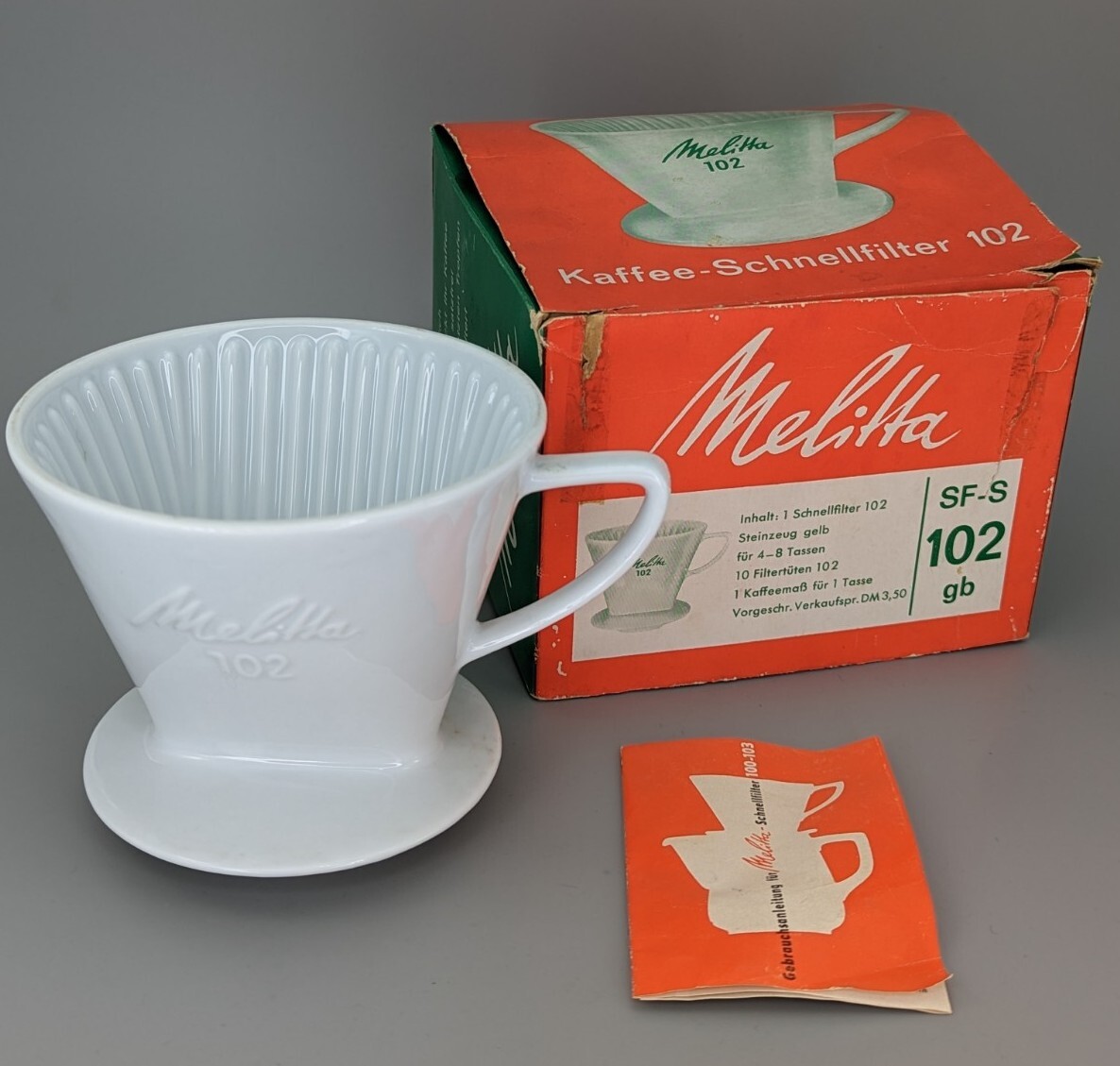 102 Melitta Filter Holder Pour Over Coffee Maker Ceramic 3Hole Vintage