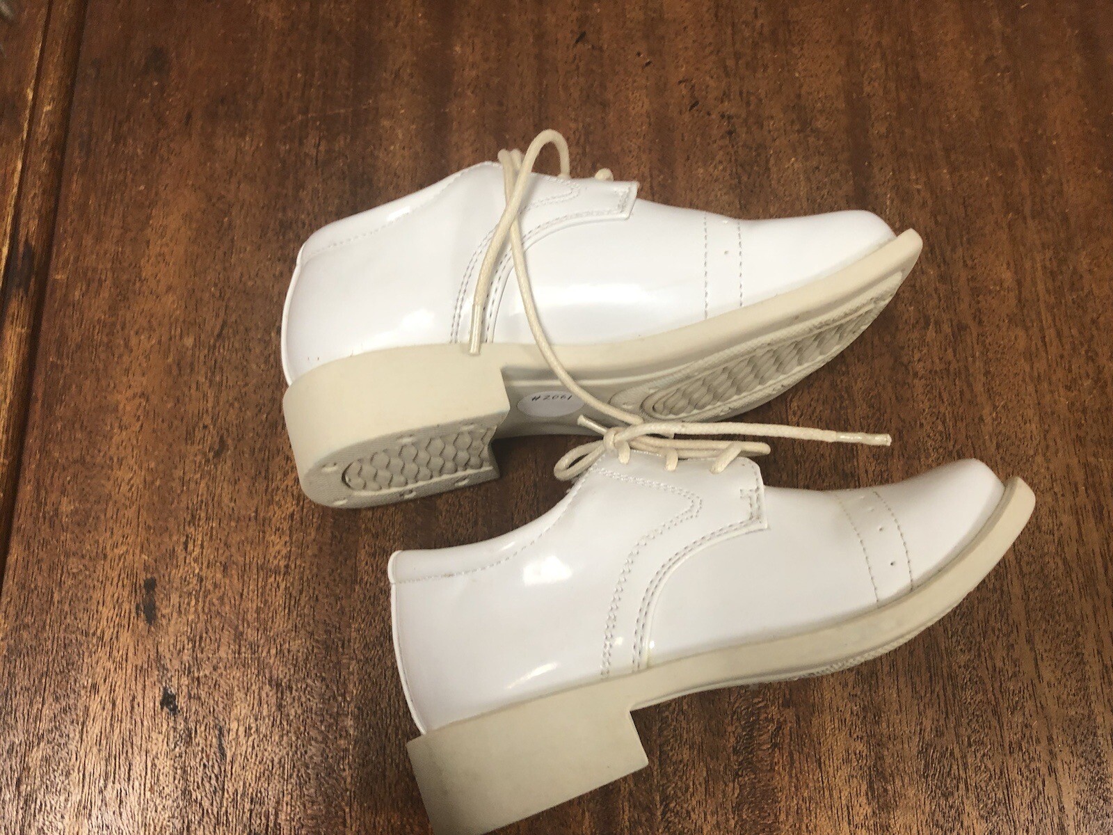 SAOLA Scarpe ragazzo formali bianche taglia 7 5 lacci punta piatta suola in gomma antiscivolo.!