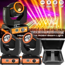2PCS 230W 7R Beam Moving Head Stage Light RGBW Gobo Lighting DJ Disco DMX w/Case