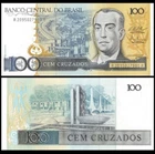 BRAZIL 100 Cruzados, 1987, P-211, UNC World Currency