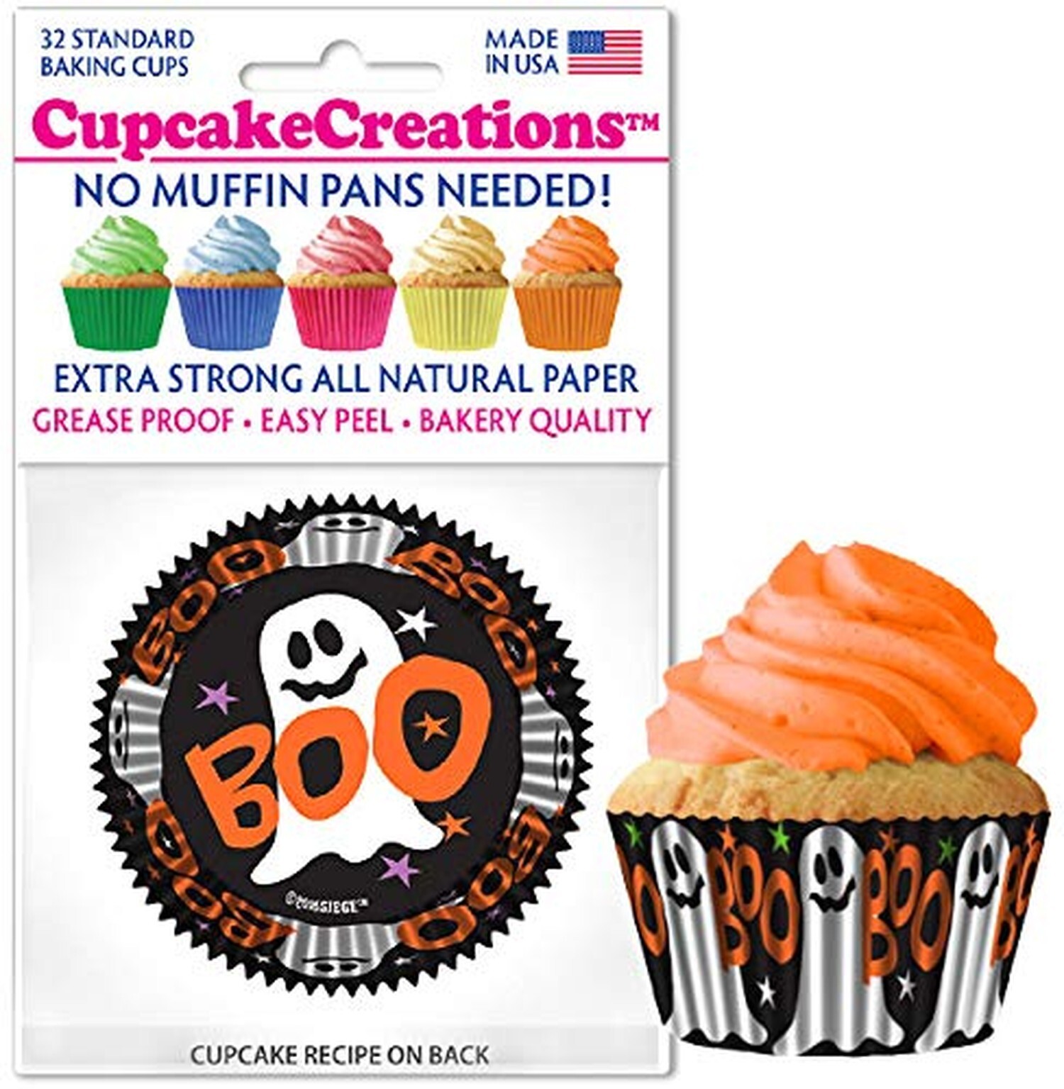 32ct Halloween Ghost Cupcake Liners for Spooky Baking