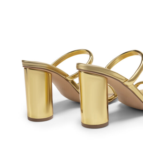 Women Square Open Toe High Chunky Block Heel Slide Sandals for Wedding Party - Picture 43 of 44