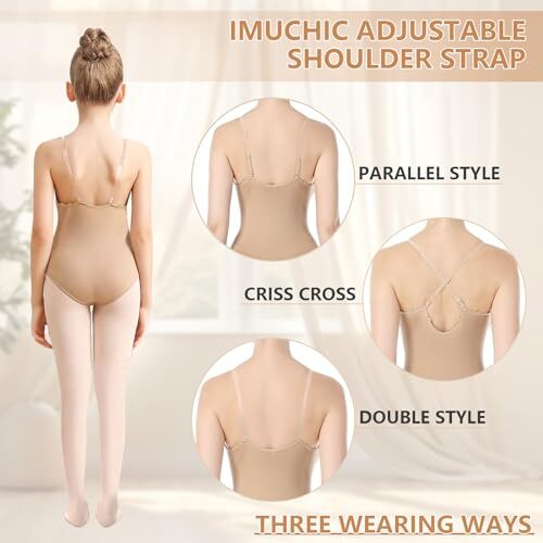Girls Nude Leotard Seamless Camisole Leotards Undergarment M for 53-59"Height - Bild 5 von 7