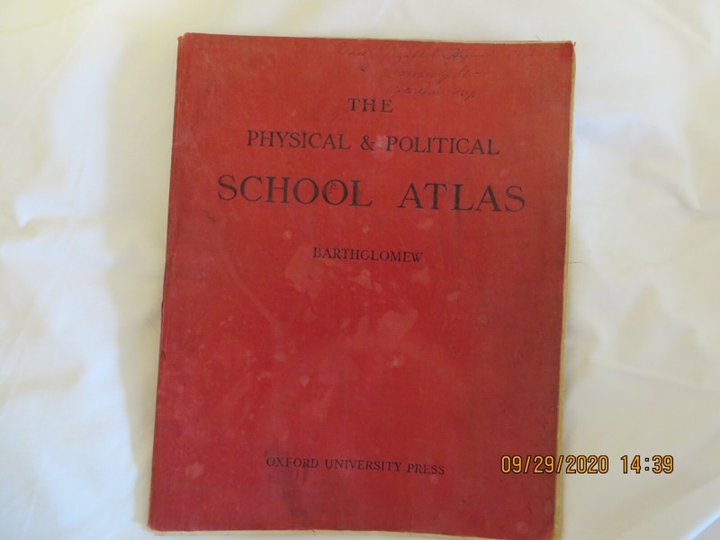 1922 "The Political & Physical School Atlas" by Bartholomew/Oxford University