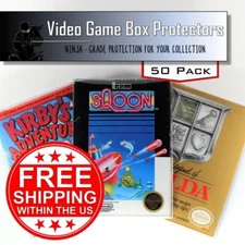 50 Custom NES Box Protectors Clear Plasitc Boxes Case for CIB Complete Sealed