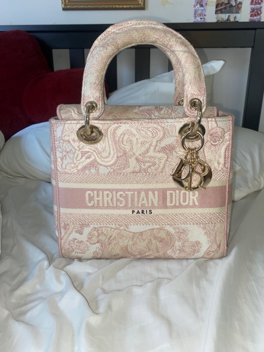Christian Dior Toile de Jouy Lady D-Lite Bag Embroidered Canvas 