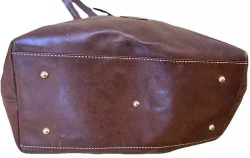 Dooney Bourke Side Zip BARLOW Chestnut Brown Florentine Leather Satchel DB-02 - Picture 14 of 14