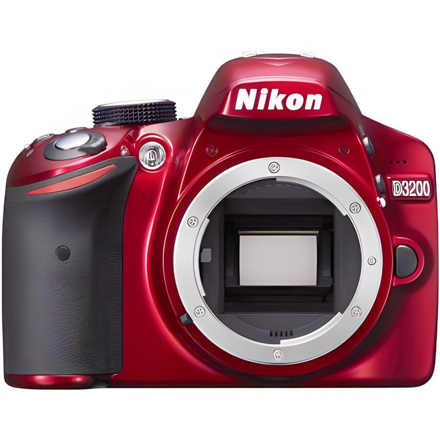 Nikon D3200 24.2 MP Digital SLR Camera - Red (Kit w/ AF-S DX VR 18  