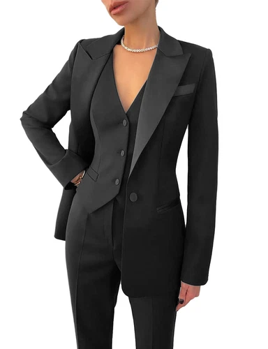 Women 3Pcs Set Wedding Pantsuits Formal Women Suits Office Sets Business Office - Picture 7 of 23