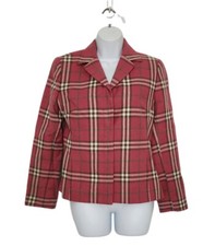 Vintage Doncaster 100 Wool Plaid Blazer Jacket Size 10P Made In Italy Pockets.