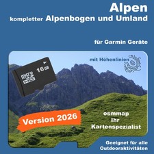 Alpen Karte Topo Höhenlinien 16 GB MicroSD Garmin etrex Vista HCx GPSMap 60 Nüvi