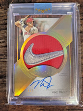 MIKE TROUT 2025 5 STAR GAME-USED NIKE LOGO PATCH AUTO 1/1