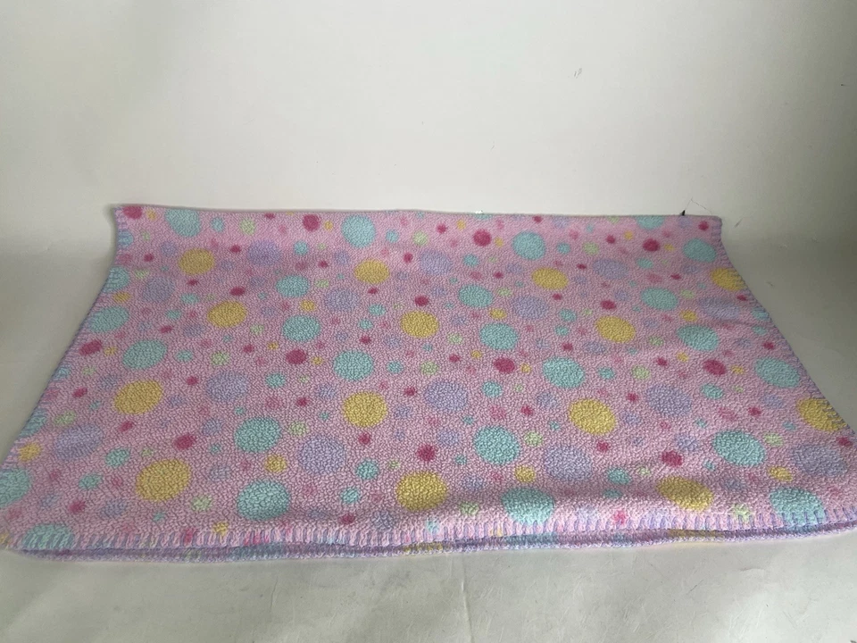 Manta Baby Connection Rosa Púrpura Azul Amarillo Verde Lunares Círculos Vellón Foto 2 de 4