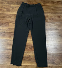 Uniqlo Womens XS Pleated Elastic High Waist Dress Pants Jogger Style Black