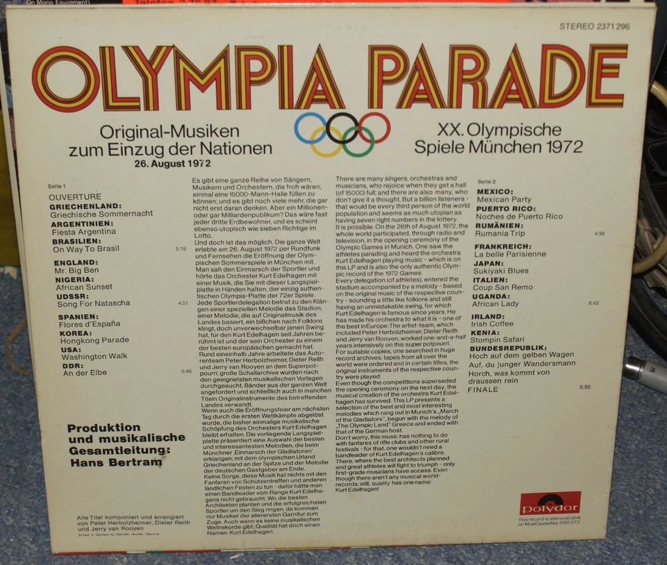LP Olympia Parade 1972 - Sampler in gutem Zustand - Bild 2 von 2
