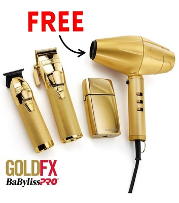 BaBylissPRO FX+ GoldFX+ Clipper, Trimmer, Shaver & FREE Dryer | FX870NG +FX787NG