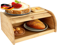 Brotkasten Holz, BrotkäSten Aus Bambus, 40 X 27 X 16,5 Cm, Brotbox Aus Holz Mit