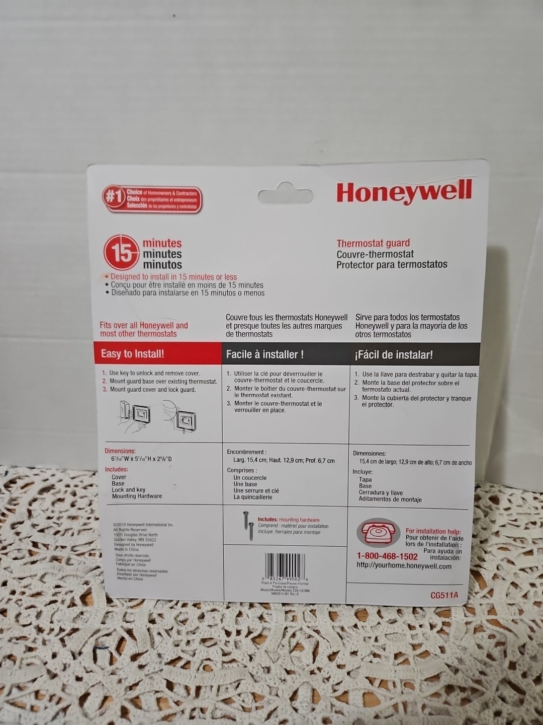 Honeywell Home Thermostat Guard Lock Box Protection w/Key CG511A -ControlTheHeat