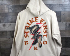 Randy Orton WWE Hoodie Mens XL Beige Wrestling RKO Strike First Zip Sweatshirt