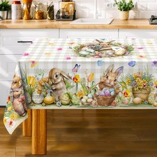 Unibyby Easter Tablecloth 60 x 84 Inch 84" x 60" Rectangular , Easter-2025