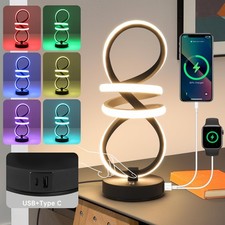 Modern LED Table Lamp, Spiral RGB Touch Dimmable 1 pack, Black B